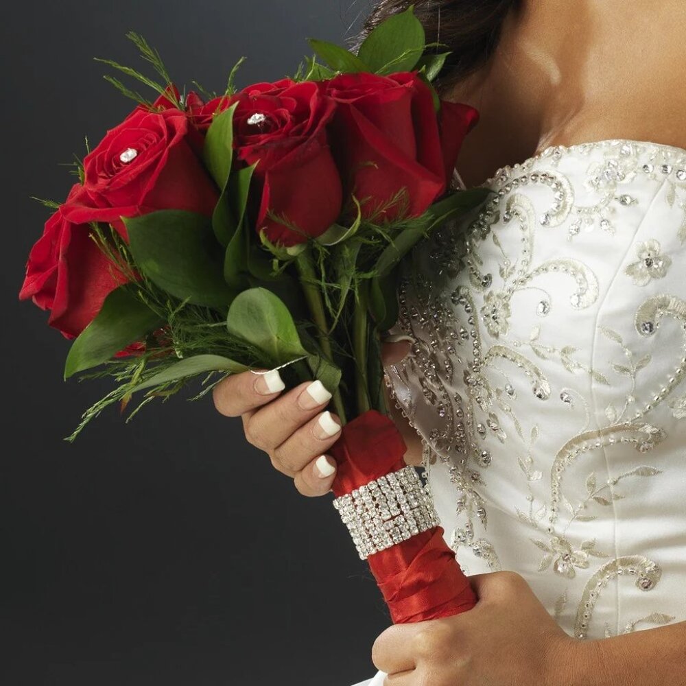 Bridal Wedding Bouquet Jewelry Rhinestone Stretch Band